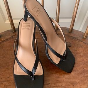 INC black 2-3" strap sandals
